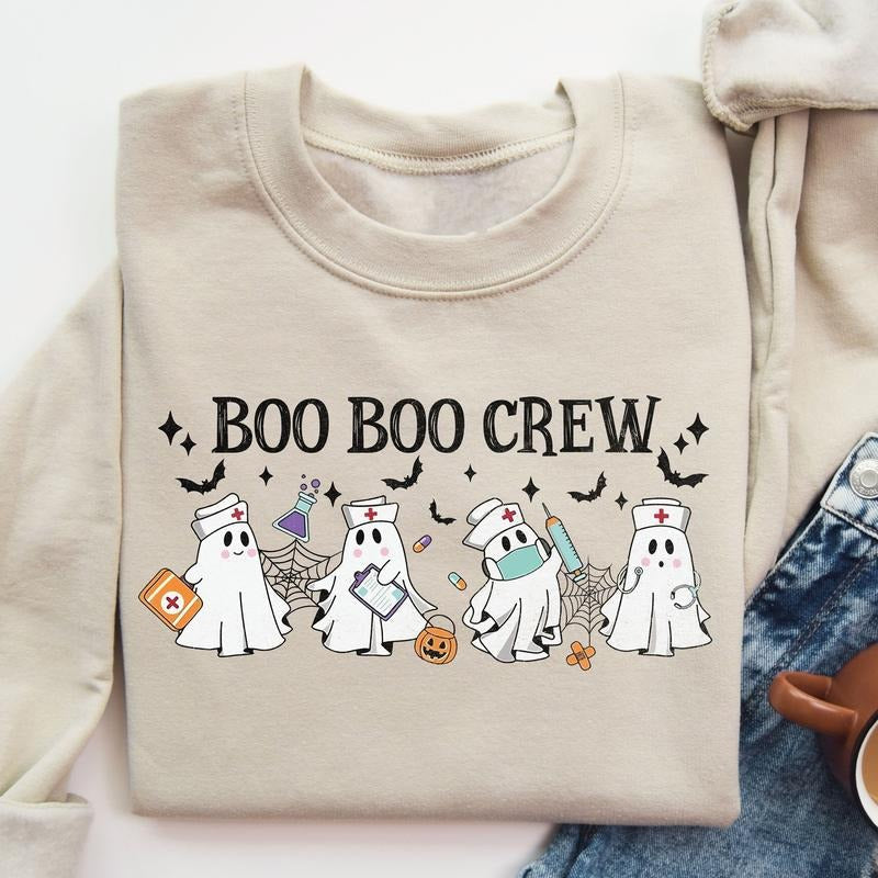 Halloween Nurse Boo Boo Crew Halloween Nursing Shirt Funny Halloween Ghost Shirt Nurse Ghost Nurse Shirt Nurse Team Shirt T-Shirts, Hoodie, Sweatshirt - T-Shirt, Sweatshirt, Hoodie