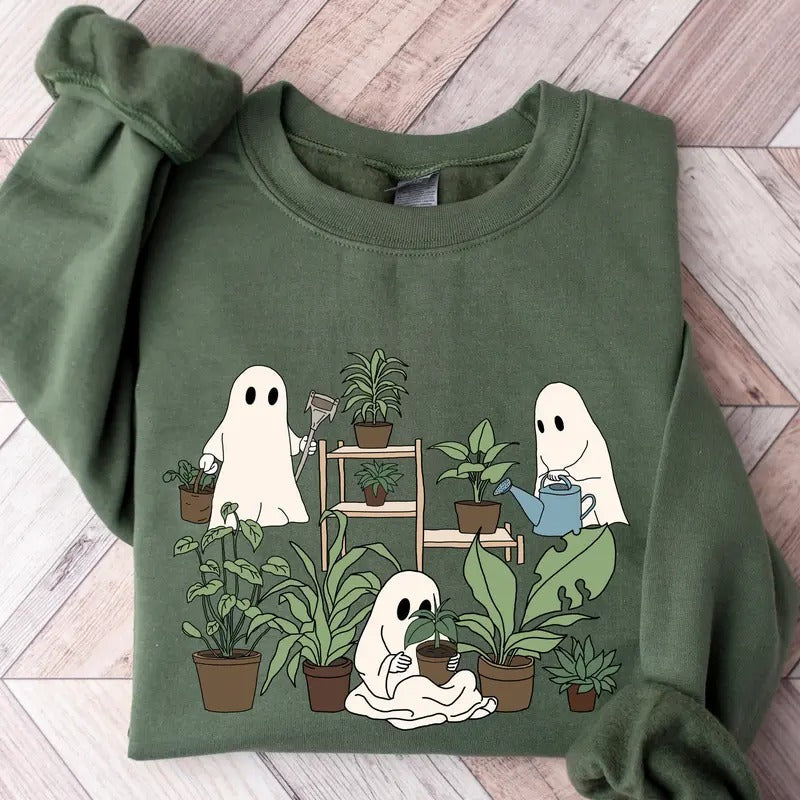 Halloween Plant Lady Gardening Ghost Plant Crazy Plant Ladyhalloween Sweatshirtplant Mama T-Shirts, Hoodie, Sweatshirt - T-Shirt, Sweatshirt, Hoodie
