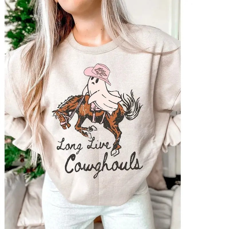 Halloween Retro Retro Cowghouls Rodeo Cowghouls Shirt Halloween Pumpkin Shirt Ghouls Shirt Halloween Costume T-Shirts, Hoodie, Sweatshirt - T-Shirt, Sweatshirt, Hoodie