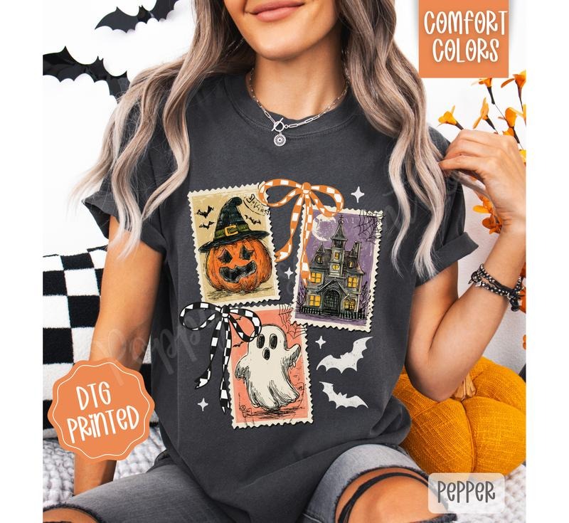 Halloween Stamps Comfort Colors Spooky T-Shirts, Hoodie, Sweatshirt - T-Shirt, Sweatshirt, Hoodie