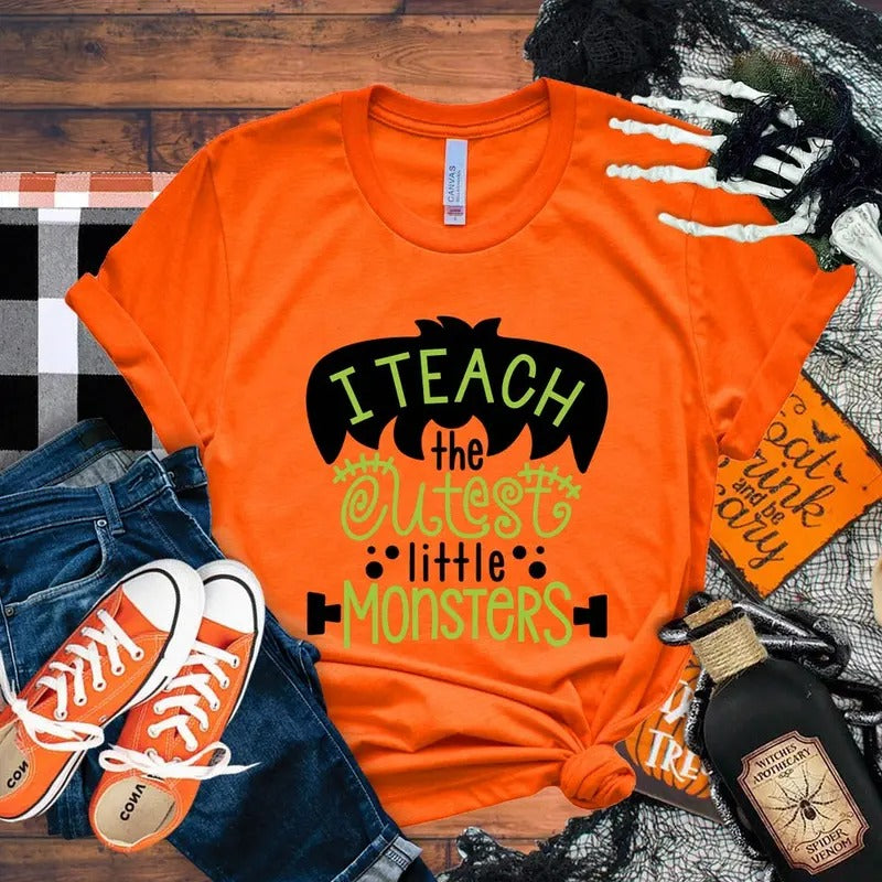 Halloween Teacher Shirt I Teach Cutest Little Monsters Halloween Shirts Teachers Teacher Teacher Cotton Polyester T-Shirts, Hoodie, Sweatshirt - T-Shirt, Sweatshirt, Hoodie