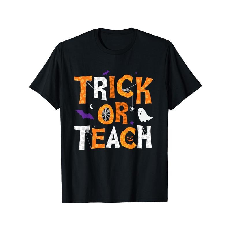 Halloween Teacher Cotton Crew Neck Geometric Pattern Sports Slight Stretch Knit Fabric Skinny Fit Applique Details Perfect Educators Made USA T-Shirts, Hoodie, Sweatshirt - T-Shirt, Sweatshirt, Hoodie