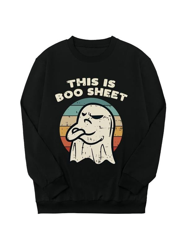 Halloween Themed Casual Long Sleeve Round Neck Daily All Seasons T-Shirts, Hoodie, Sweatshirt - T-Shirt, Sweatshirt, Hoodie