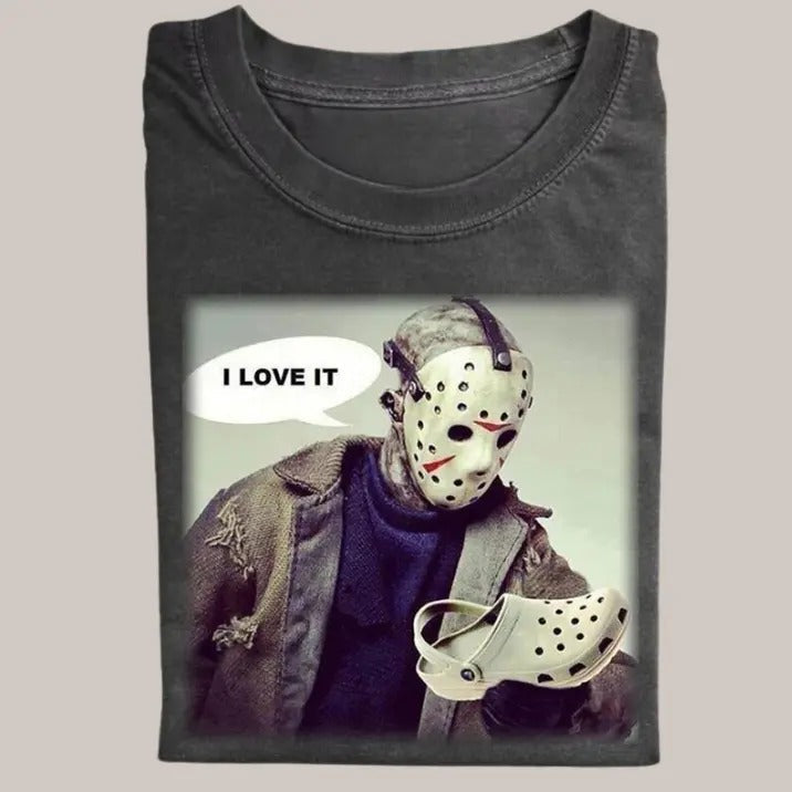 Halloween Vintage Jason I Love Horror Movie Shirt Funny Halloween Shirt Menswear Womenswear Streetwear T-Shirts, Hoodie, Sweatshirt - T-Shirt, Sweatshirt, Hoodie
