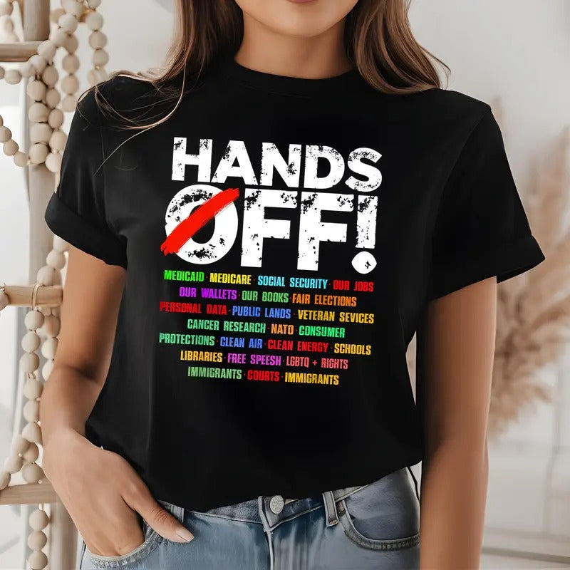 Hands Off Protest Shirt Political Hands Off Protest Hands Off Medicaid Medicare Social Security T-Shirts, Hoodie, Sweatshirt - T-Shirt, Sweatshirt, Hoodie