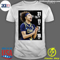 Hannah Hidalgo Shes Only The Second Womens Player Ever Caitlin Clark To Record A 30-point Triple-double In Ncaa Tournament History Shirt - T-Shirt, Sweatshirt, Hoodie