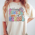 Happy First Day School Shirt Teacher Top Retro Teacher Back School Funny First Day School Shirt Cute Teacher Teacher Team Outfits Kindergarten Teacher First Grade Shirt Teacher Tops T-Shirts, Hoodie, Sweatshirt - T-Shirt, Sweatshirt, Hoodie