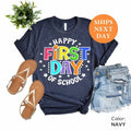 Happy First Day School Teacher Shirt Back School Shirt Teachers Teacher Shirt Back School Shirt Teacher T-Shirts, Hoodie, Sweatshirt - T-Shirt, Sweatshirt, Hoodie