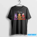 Happy Hallothanksmas Halloween Thanksgiving Christmas Coffee Tshirts Sweater Unisex T-shirt, Sweatshirt, Hoodie, Long Sleeve Tee - T-Shirt, Sweatshirt, Hoodie