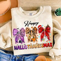 Happy Hallothanksmas Coquette Bow Halloween Thanksgiving Pumpkin Spice Snowmen Pie Hallothanksmas Sublimation Shirt Me T-Shirts, Hoodie, Sweatshirt - T-Shirt, Sweatshirt, Hoodie