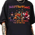 Happy Hallothanksmas Shirt Funny Horror Shirt Fall Pumpkin Shirt Horror Friends Shirt T-Shirts, Hoodie, Sweatshirt - T-Shirt, Sweatshirt, Hoodie