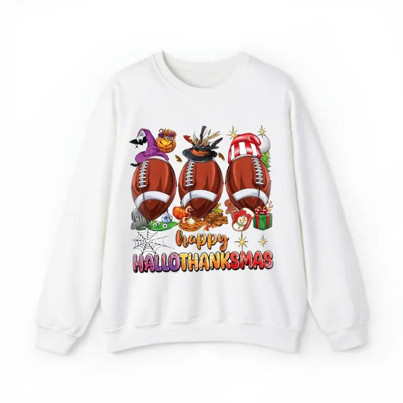 Happy Hallothanksmas Hallothanksmas Football Football Halloween Thanksgiving Man T-Shirts, Hoodie, Sweatshirt - T-Shirt, Sweatshirt, Hoodie