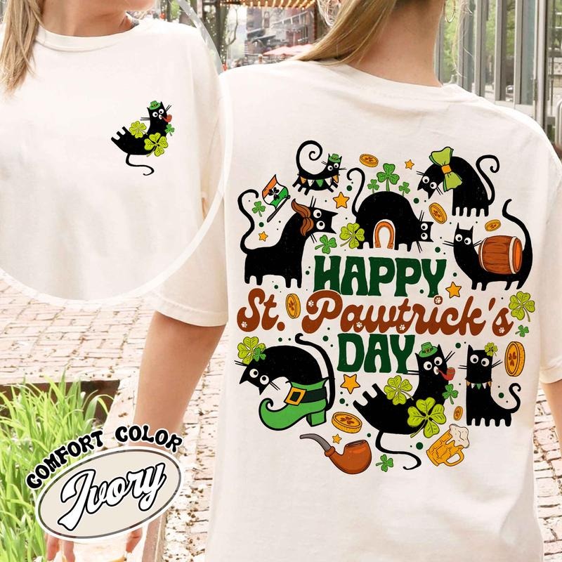 Happy St Patrick'S Day Cat Cats St Patricks Day Shirt St Patricks Day Cat Shirt Funny St Patricks Day Cat Lover Shirt Cat Lover T-Shirts, Hoodie, Sweatshirt - T-Shirt, Sweatshirt, Hoodie