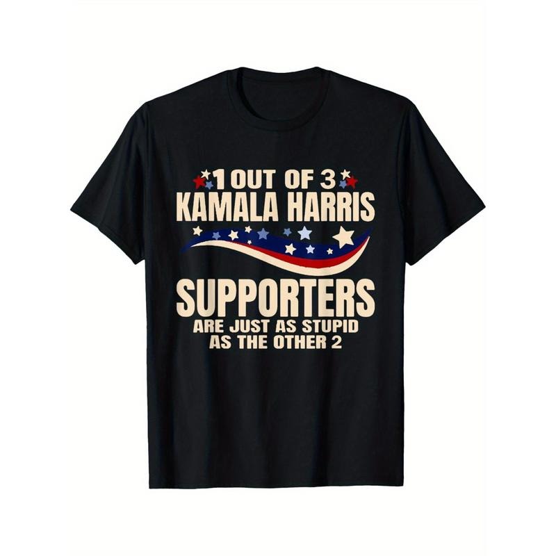 Harris Supporters Stupid Cotton Tops Short Sleeve Street Short Sleeve Comfortable Version Round Neck Super Soft Breathable Moisture Wopping Casual Summer Made USA T-Shirts, Hoodie, Sweatshirt - T-Shirt, Sweatshirt, Hoodie
