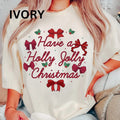 Have Holly Jolly Bow Shirt Shirt Festive Printed Cotton Comfortable Casual Soft T-Shirts, Hoodie, Sweatshirt - T-Shirt, Sweatshirt, Hoodie