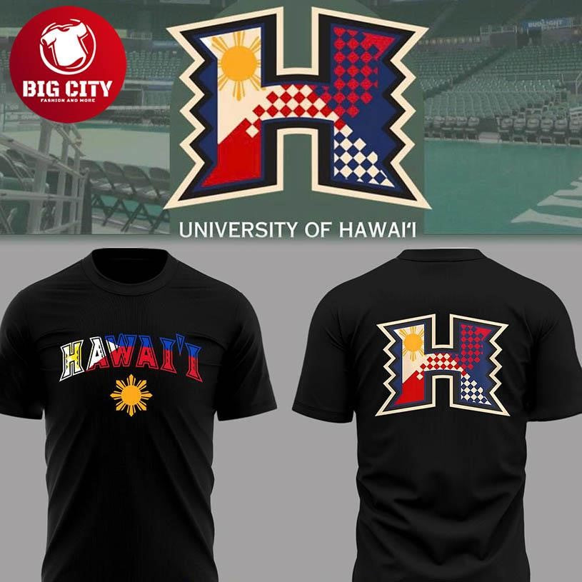 Hawaii Rainbow Warriors Filipino Heritage 2025 Pinoy Pride Two Sided Shirt Unisex T-shirt, Sweatshirt, Hoodie, Long Sleeve Tee - T-Shirt, Sweatshirt, Hoodie