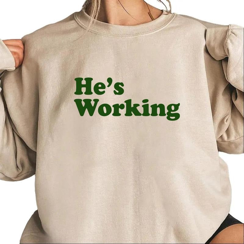 He Is Working Logo Cotton People Who Are Passionate About Working Womenswear Day T-Shirts, Hoodie, Sweatshirt - T-Shirt, Sweatshirt, Hoodie