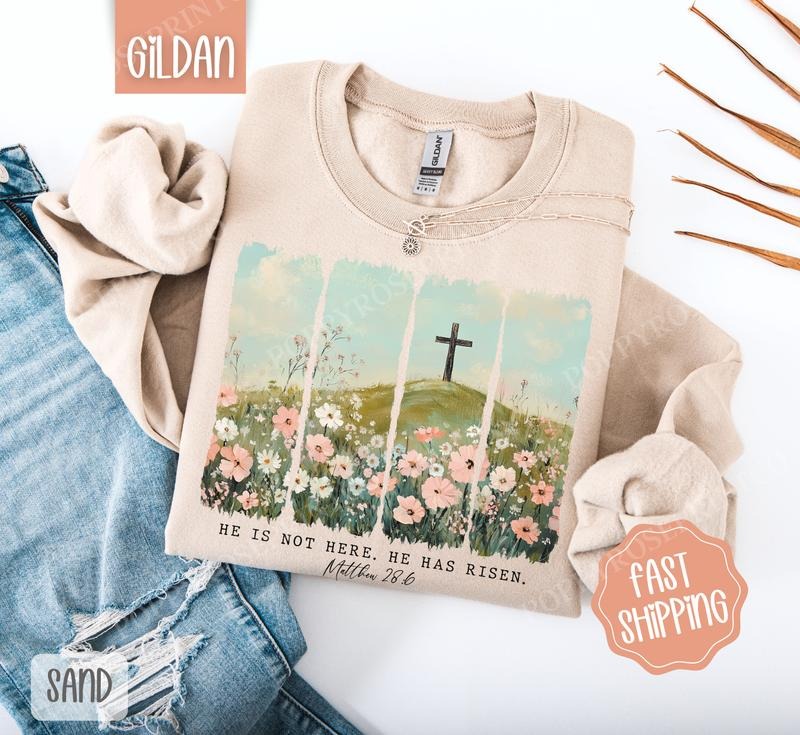 He Is Not Here He Has Risen Easter Religious Her T-Shirts, Hoodie, Sweatshirt - T-Shirt, Sweatshirt, Hoodie