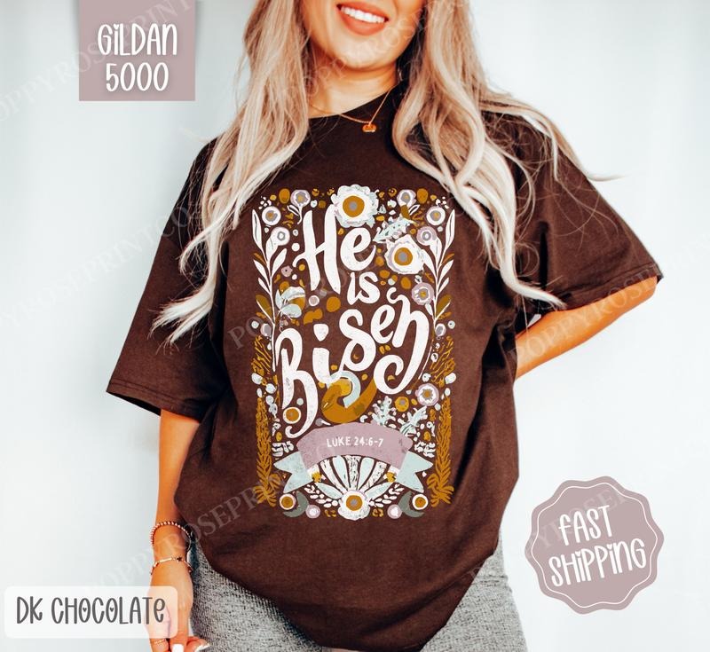 He Is Risen Shirt Gildan Bible Verse Religious Plus Sizes Her T-Shirts, Hoodie, Sweatshirt - T-Shirt, Sweatshirt, Hoodie