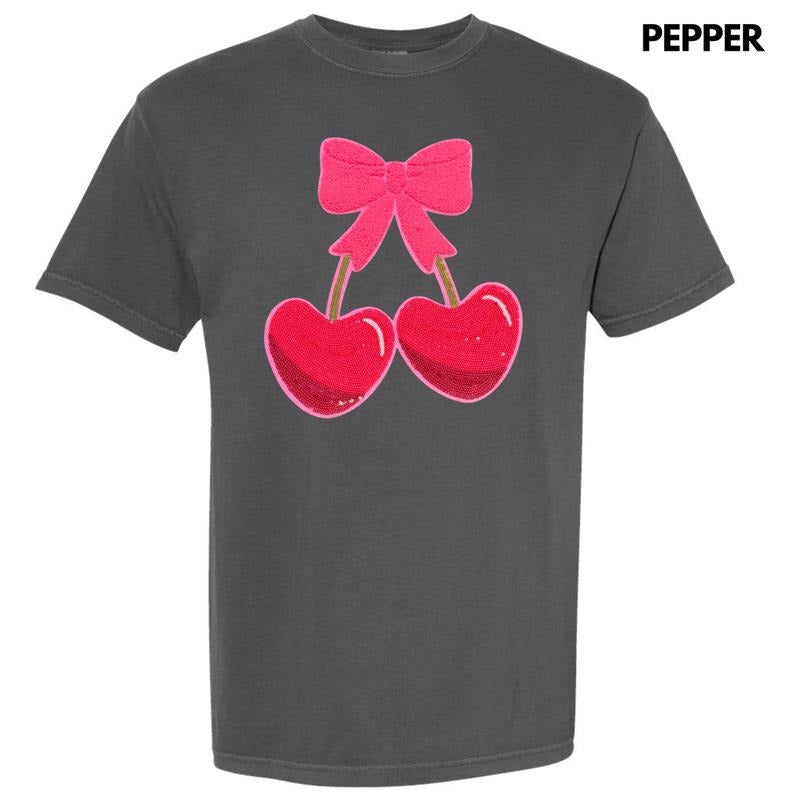 Heart Cherries Sequin Patch Comfort Colors T-Shirts, Hoodie, Sweatshirt - T-Shirt, Sweatshirt, Hoodie