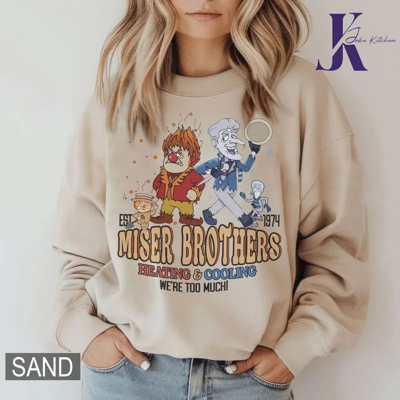 Heating Cooling We Are Too Much Shirt Miser Brothers Heating Cooling Shirt Year Without Santa Claus Shirt Miser Brothers Xmas T-Shirts, Hoodie, Sweatshirt - T-Shirt, Sweatshirt, Hoodie