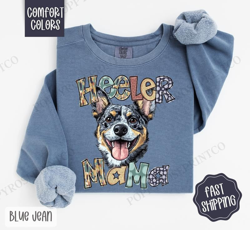 Heeler Mama Comfort Colors Dog Mama Cute Dog Mom T-Shirts, Hoodie, Sweatshirt - T-Shirt, Sweatshirt, Hoodie
