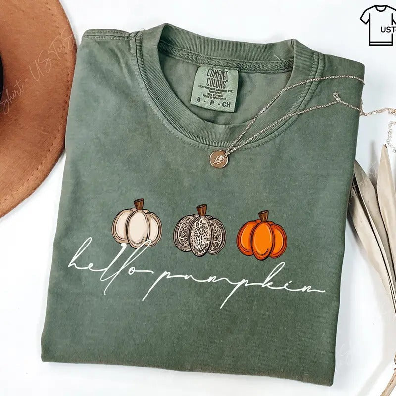 Hello Pumpkin Shirt Fall Shirts Autumn Shirt Pumpkin Lover Shirt Fall Fall Season Shirt Fall Shirt T-Shirts, Hoodie, Sweatshirt - T-Shirt, Sweatshirt, Hoodie