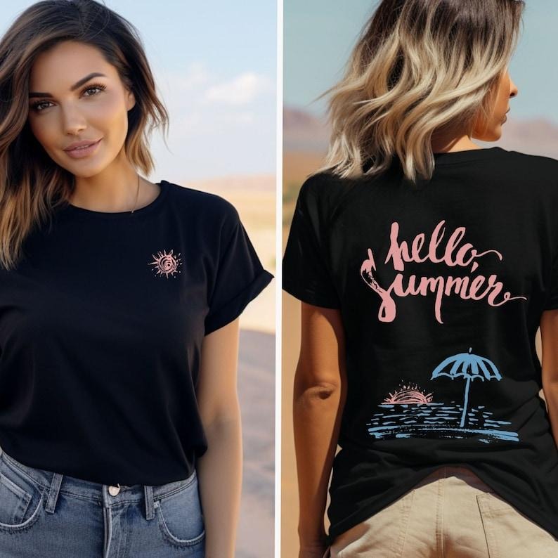 Hello Summer Beach Shirt Beach Lover Words Back VSCO Girl Beach Shirt T-Shirts, Hoodie, Sweatshirt - T-Shirt, Sweatshirt, Hoodie