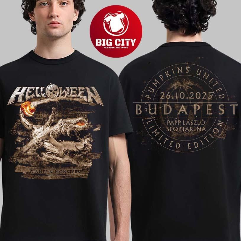 Helloween Giants And Monsters Tour 2025 Two Sided Shirt Unisex T-shirt, Sweatshirt, Hoodie, Long Sleeve Tee - T-Shirt, Sweatshirt, Hoodie