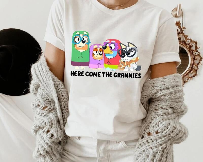 Here Come Grannies Bluey Shirt Bluey Bluey Family Shirt Family Matching Shirt Trending Shirt T-Shirts, Hoodie, Sweatshirt - T-Shirt, Sweatshirt, Hoodie