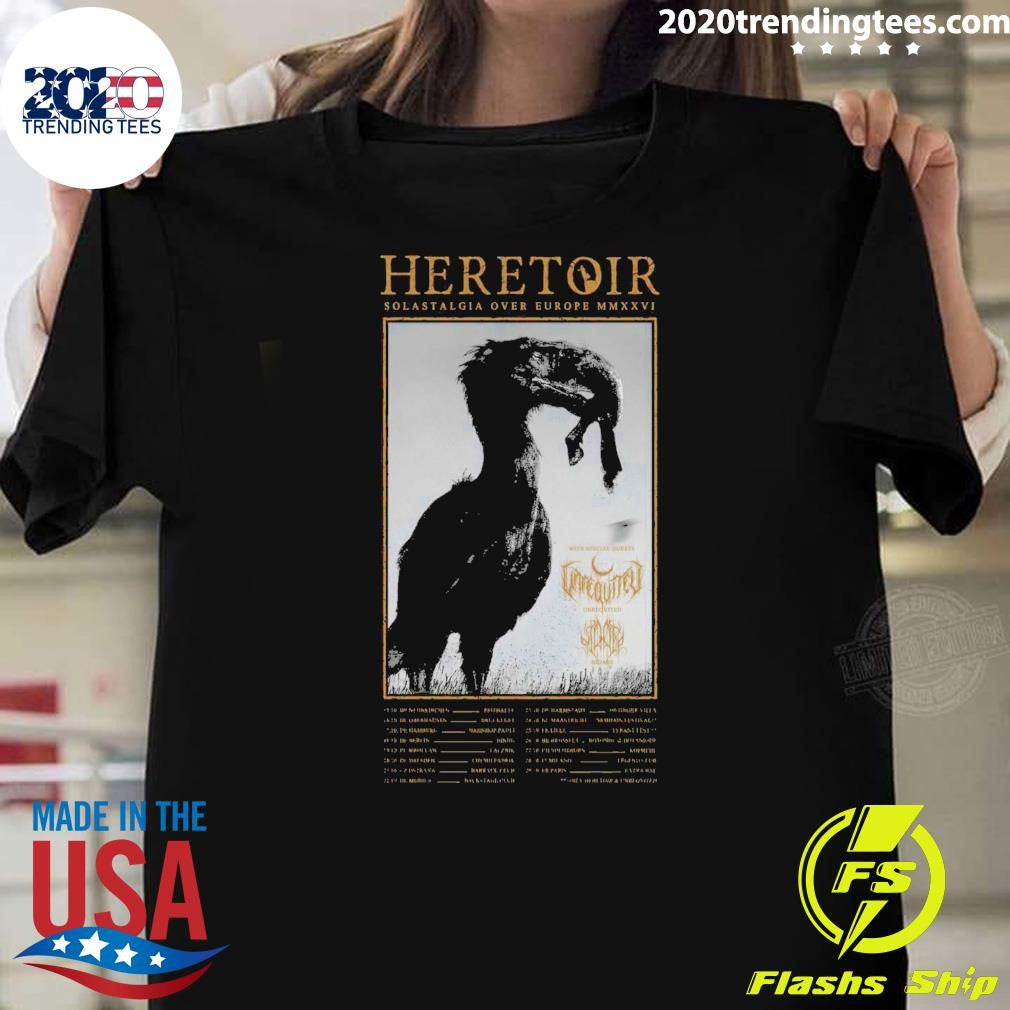 Heretoir Solastalgia over Europe MMXXVI Tour 2026 Shirt Unisex T-shirt, Sweatshirt, Hoodie, Long Sleeve Tee - T-Shirt, Sweatshirt, Hoodie