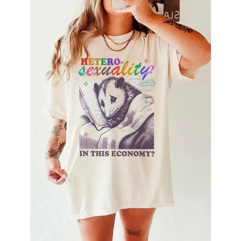 Heterosexuality This Economy Funny Lesbian Shirt Funny Lgbt Pansexual Shirt Cool Queer Shirt Bi Pride Shirt Be Gay Do Crime T-Shirts, Hoodie, Sweatshirt - T-Shirt, Sweatshirt, Hoodie