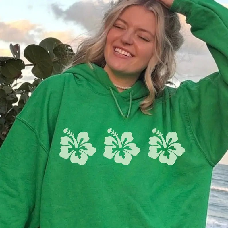 Hibiscus Flower Summer Vacation Shirt Beach Preppy Clothes Shirt Indie Retro T-Shirts, Hoodie, Sweatshirt - T-Shirt, Sweatshirt, Hoodie