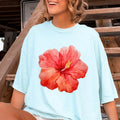 Hibiscus Flower Beach Shirt ~ Relaxed Fit Printed USA Womenswear Casual Comfort Cotton Top Athletic Boho Chic T-Shirts, Hoodie, Sweatshirt - T-Shirt, Sweatshirt, Hoodie