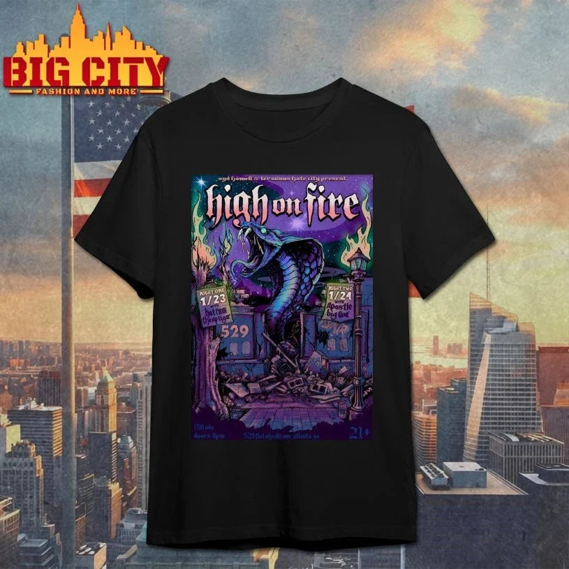 High On Fire Atlanta 1-23 1-26-2025 Tour Poster shirt Unisex T-shirt, Sweatshirt, Hoodie, Long Sleeve Tee - T-Shirt, Sweatshirt, Hoodie