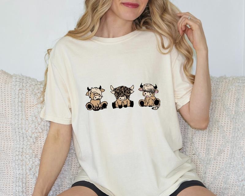 Highland Cow Shirt Cute Cow Shirt Cow Shirt Baby Cow Western Shirt Cute Highland Cow Lover Animal Lover T-Shirts, Hoodie, Sweatshirt - T-Shirt, Sweatshirt, Hoodie