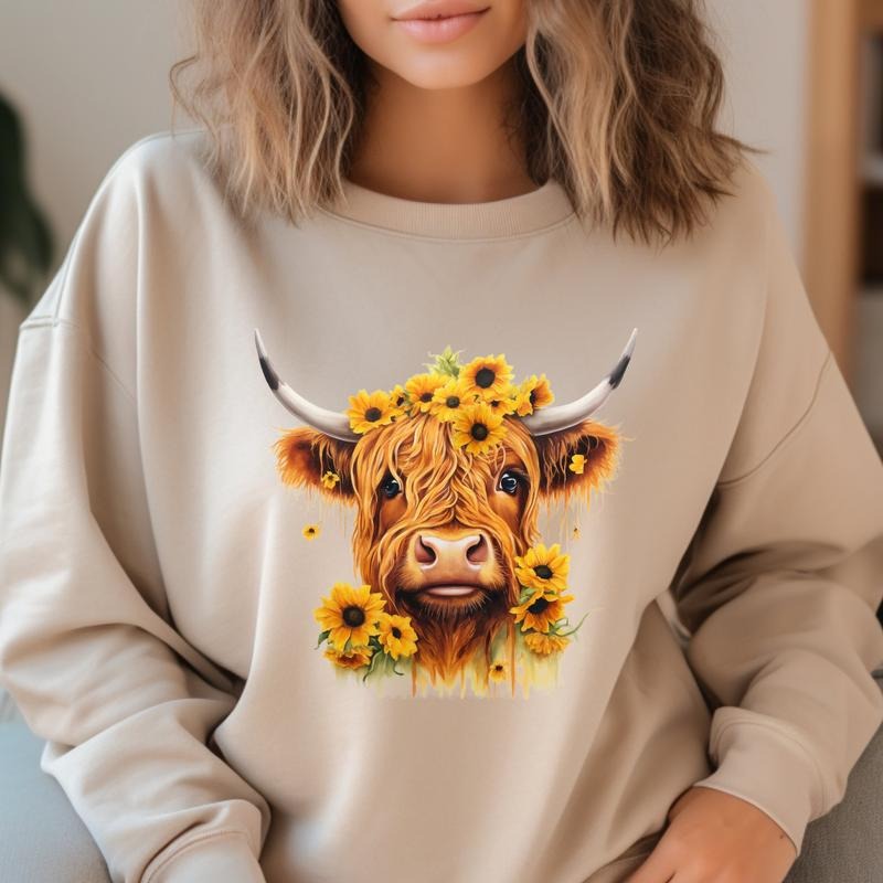 Highland Cow Sunflowers Highland Cow Sunflowers Shirt Sunflower Shirt Western Flower Shirt Farm T-Shirts, Hoodie, Sweatshirt - T-Shirt, Sweatshirt, Hoodie