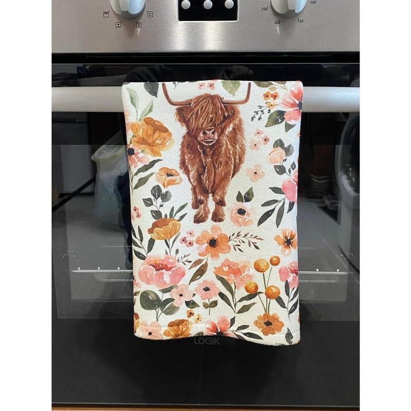 Highland Cow Tea Towel Unique Tea Towel Cow Towel Autumnal Tea Towel Her Farm Themed Tea Towels T-Shirts, Hoodie, Sweatshirt - T-Shirt, Sweatshirt, Hoodie
