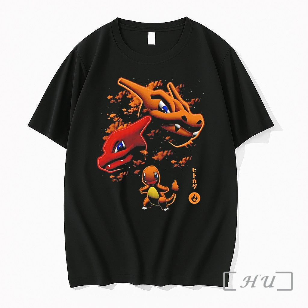 Hitokage Fire Lizard Charmander Charmeleon And Charizard Tshirts Sweater Unisex T-shirt, Sweatshirt, Hoodie, Long Sleeve Tee - T-Shirt, Sweatshirt, Hoodie