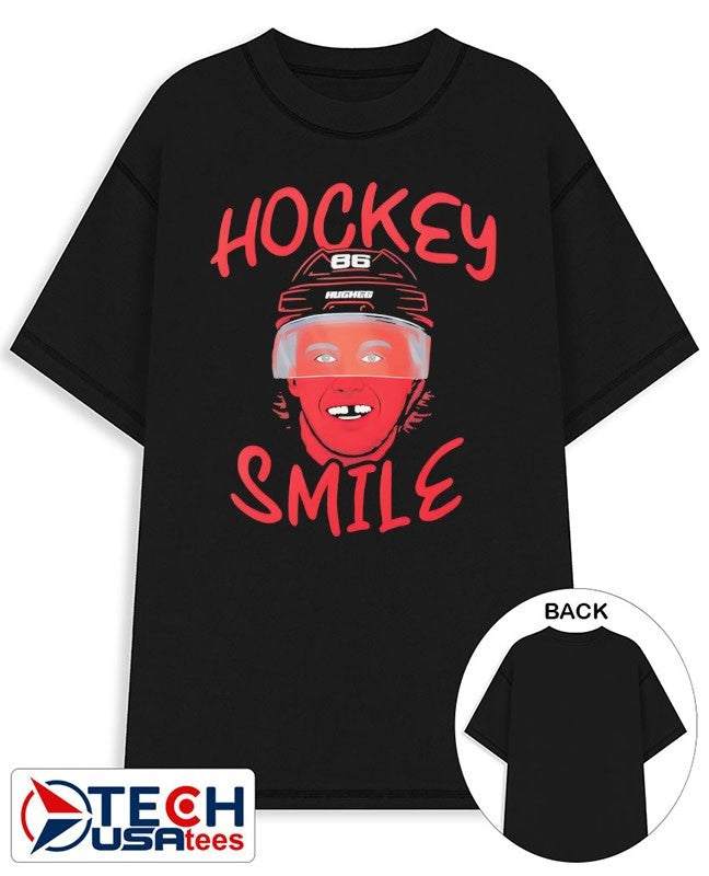 Hockey smile Jack Hughes Team USA shirt Unisex T-shirt, Sweatshirt, Hoodie, Long Sleeve Tee - T-Shirt, Sweatshirt, Hoodie