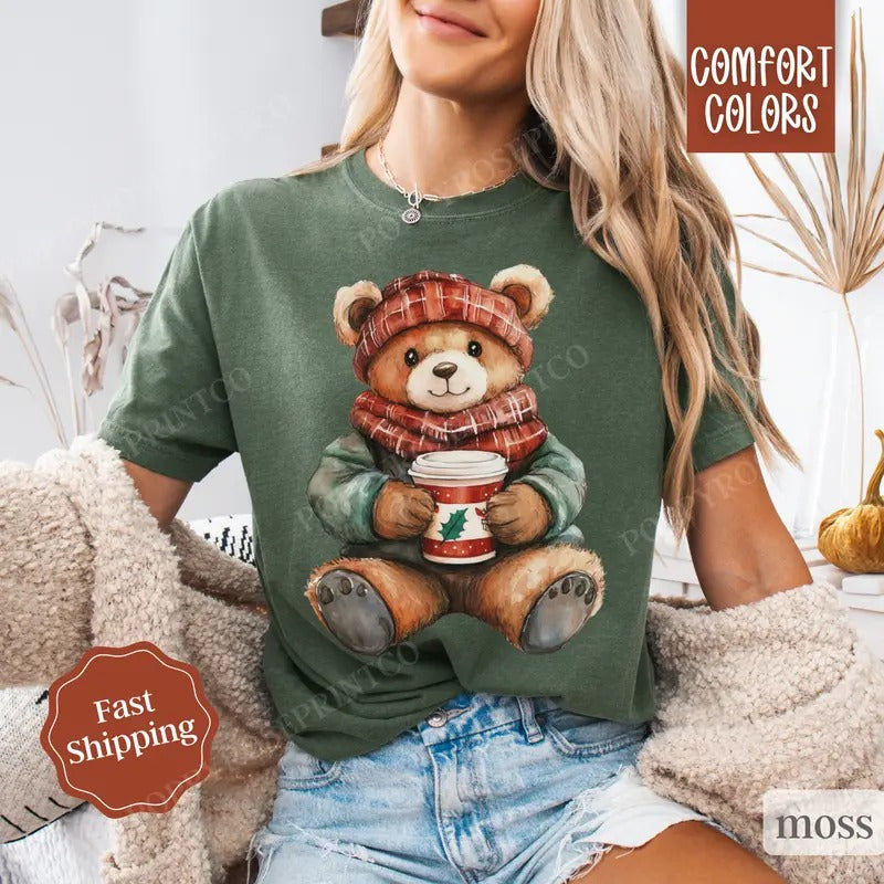 Bear Shirt Comfort Colors Cute T-Shirts, Hoodie, Sweatshirt - T-Shirt, Sweatshirt, Hoodie