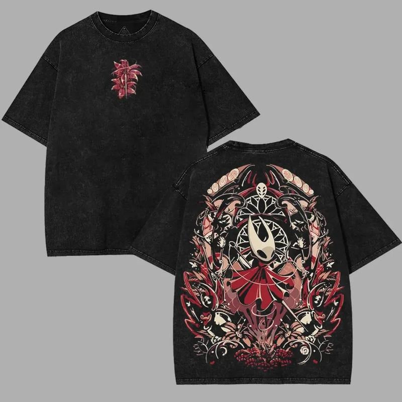 Hollow Knight Silksong Hornet Vessel Princess Washed 2 Sided Printed Anime Manga Game Art Printed Menswear Game Acid Wash Fan T-Shirts, Hoodie, Sweatshirt - T-Shirt, Sweatshirt, Hoodie