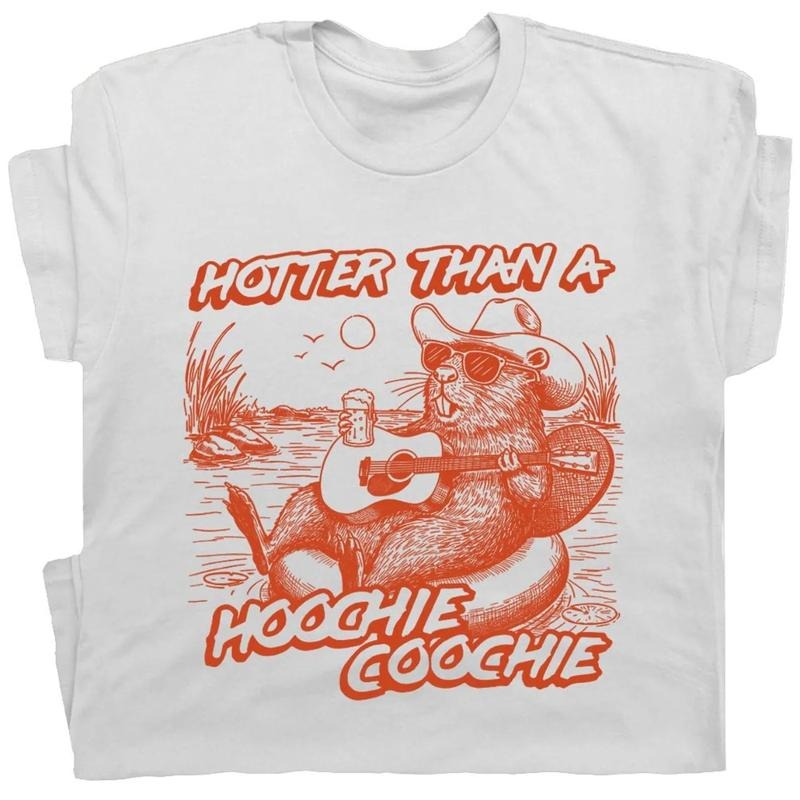 Hoochie Coochie Shirt Hotter Than Hoochie Coochie 90s Country Music Shirt Cute Beaver Shirt Beach Summer T-Shirts, Hoodie, Sweatshirt - T-Shirt, Sweatshirt, Hoodie