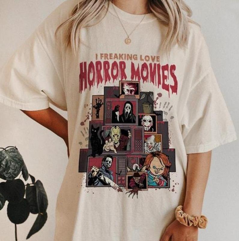 Horror Characters Scary Horror Movie Spooky Boo Horror Halloween Spooky Scary Spooky Season Halloween Shirt Womenswear Top T-Shirts, Hoodie, Sweatshirt - T-Shirt, Sweatshirt, Hoodie