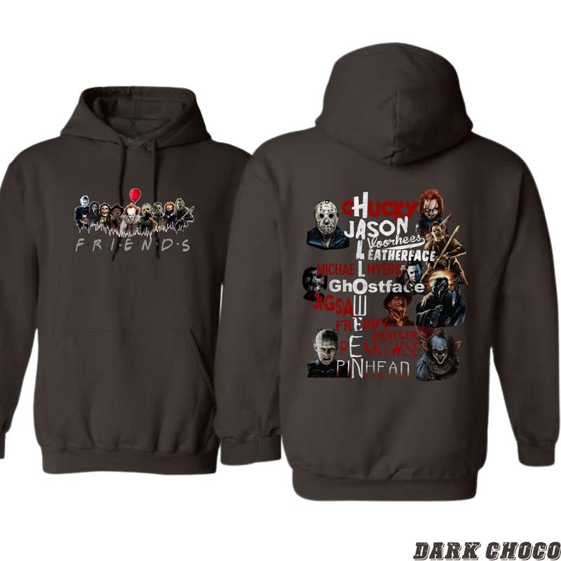 Horror Friends Iconic Horror Movie Characters Collage Chucky Jason Michael Myers More Halloween Horror Fans Cozy Movie Nights Menswear T-Shirts, Hoodie, Sweatshirt - T-Shirt, Sweatshirt, Hoodie