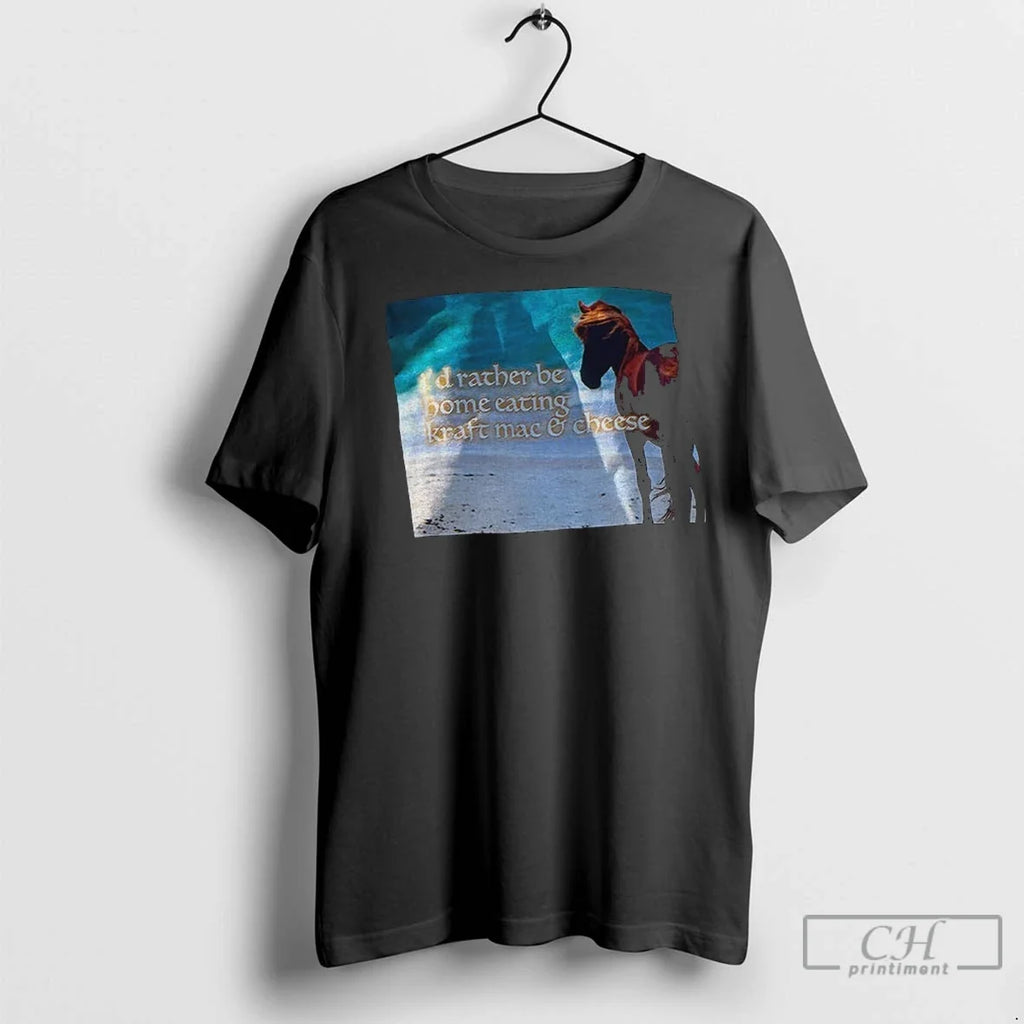 Horse Id Rather Be Home Eating Kraft Mac And Cheese T Shirts Unisex T-shirt, Sweatshirt, Hoodie, Long Sleeve Tee - T-Shirt, Sweatshirt, Hoodie