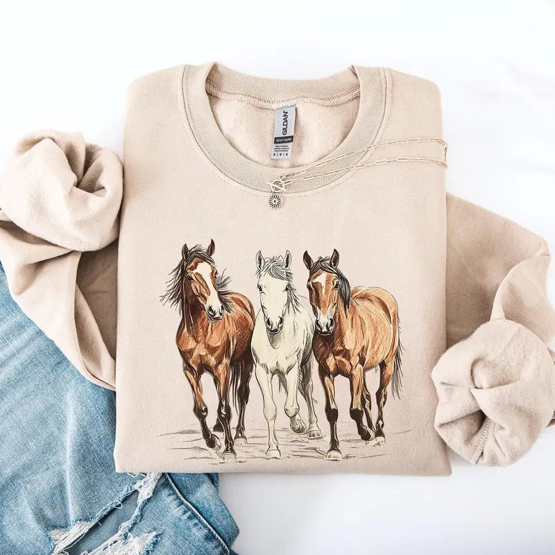 Horses Western Classic Country Cowboy Cowgirl Rodeo Crew Neck T-Shirts, Hoodie, Sweatshirt - T-Shirt, Sweatshirt, Hoodie