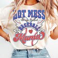 Hot Mess Always Stressed Baseball Mama Sports Mom Shirt Baseball Mom Shirt Game Day Baseball Coquette Retro Baseball T-Shirts, Hoodie, Sweatshirt - T-Shirt, Sweatshirt, Hoodie