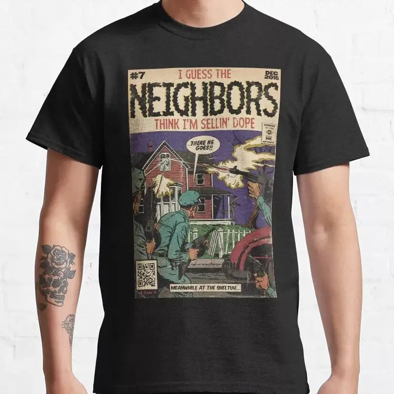 Hot Sale! J. Cole Neighbors Comic Parody Classic Retro Vintage S 4XL T-Shirts, Hoodie, Sweatshirt - T-Shirt, Sweatshirt, Hoodie