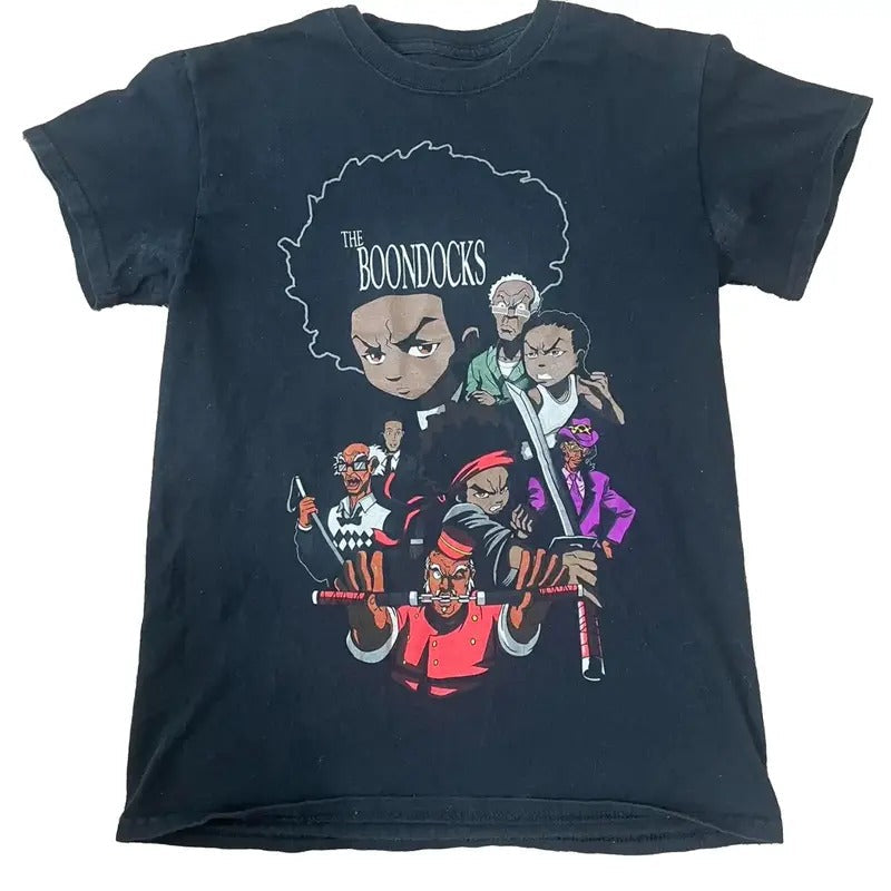 Hot Vintage Black Boondocks Vintage Rap Top Menswear Underwear T-Shirts, Hoodie, Sweatshirt - T-Shirt, Sweatshirt, Hoodie